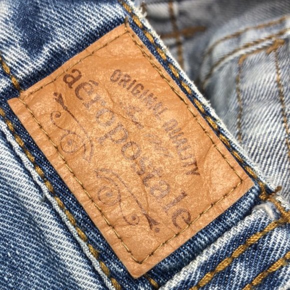 LIKE NEW VINTAGE AEROPOSTALE BAYLA SKINNY JEANS 12/31x30 100% COTTON 🦋 - Picture 4 of 14